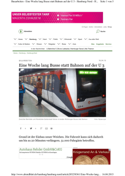 Eine Woche lang Busse statt Bahnen auf der U 3
