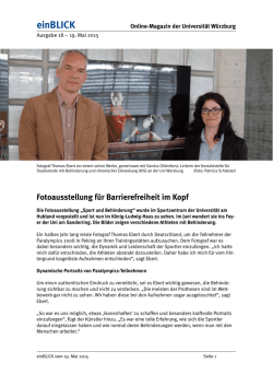 einBLICK als PDF - Universit&auml;t W&uuml;rzburg
