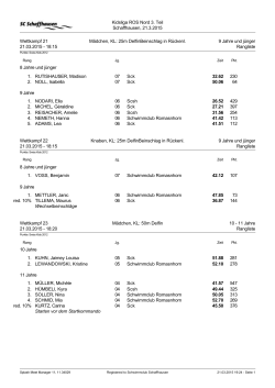 Rangliste - Schwimmclub Schaffhausen