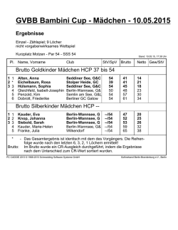 GVBB Bambini Cup - M&auml;dchen - 10.05.2015