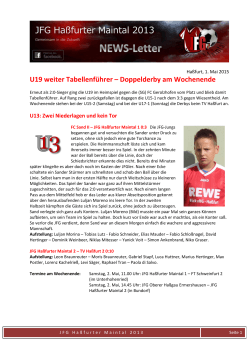 U19 weiter Tabellenführer – Doppelderby am Wochenende