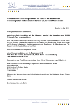 Informationsblatt zur Volksinitiative