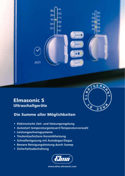 Elmasonic S - Elma Hans Schmidbauer GmbH & Co. KG