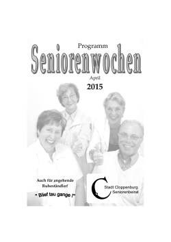Seniorenwochen April 2015