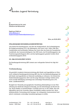 Stellungnahme - Bundesjugendvertretung