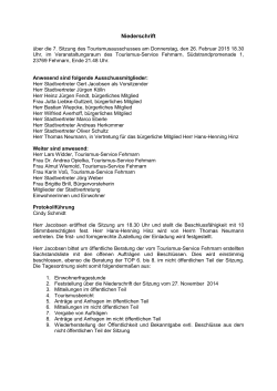Niederschrift Tourismusausschuss vom 26.02.2015