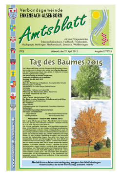 Amtsblatt 17/2015 - Verbandsgemeinde Hochspeyer