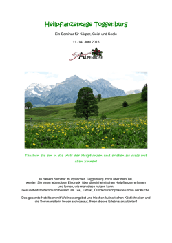 Heilpflanzentage Toggenburg