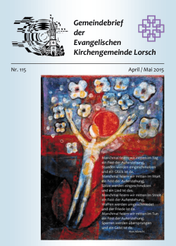 Gemeindebrief April/Mai 2015 - Evangelische Kirchengemeinde