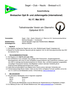 Ausschreibung Opti Regatta 2015 - Opti-BW