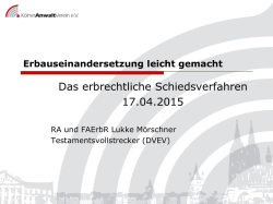 Erbauseinandersetzung leicht gemacht
