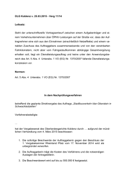 OLG Koblenz v. 25.03.2015 - Verg 11/14 Leitsatz: Sieht der