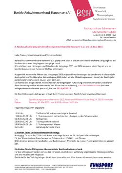 Einladung - Bezirksschwimmverband Hannover e.V.