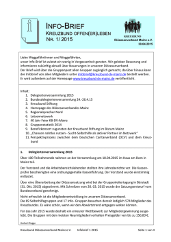 INFO -BRIEF - Kreuzbund - Di&ouml;zesanverband Mainz eV