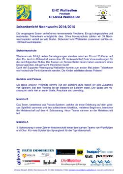 Jahresbericht Nachwuchs 2014/2015
