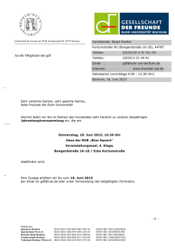 Jahreshauptversammlung 2015