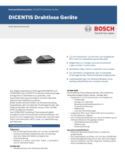 DCNM-WD - Bosch Security Systems