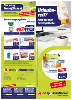 Guten Maaageen! - easyApotheke (Holding) AG