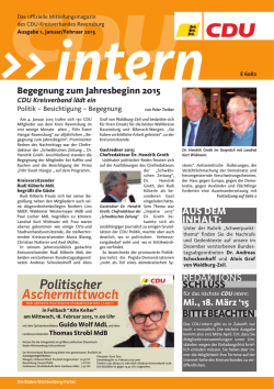 Januar/Februar 2015 - CDU Kreisverband Ravensburg