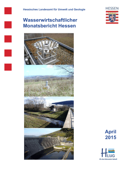 Wasserwirtschaftlicher Monatsbericht Hessen April 2015