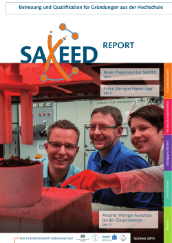 SAXEED-Report 1/2015