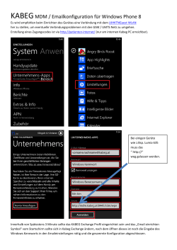 KABEGMDM / Emailkonfiguration für Windows Phone 8 - Gailtal