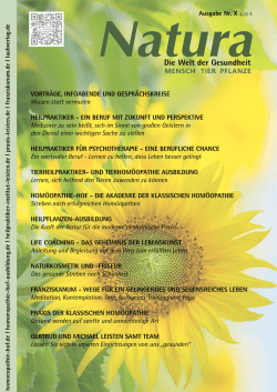 Die Welt der Gesundheit - Hom&ouml;opathie