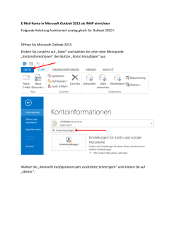 Outlook Mailclient einrichten (IMAP)