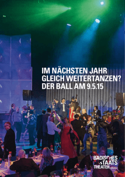 im n&auml;chsten jahr gleich weitertanzen? der Ball am