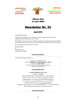 Newsletter Nr. 35 - Deutsch-Burkinische Freundschaftsgesellschaft