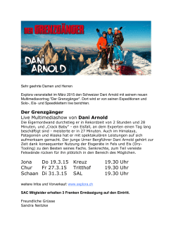 Jona Do 19.3.15 Kreuz 19.30 Uhr Chur Fr 27.3.15 Tritthof 19.30 Uhr