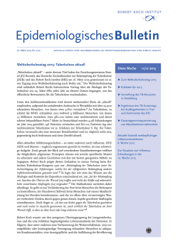 Epidemiologisches Bulletin 11/12 2015