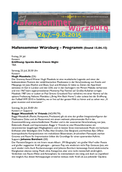 Hafensommer Würzburg – Programm (Stand 15.04.15)