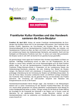 Pressemeldung Euro-Skulptur - Frankfurter Kultur Komitee