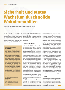 Die Stiftung Mai 2015 - ZBI Zentral Boden Immobilien AG