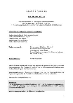 Niederschrift Hauptausschuss vom 07.04.2015