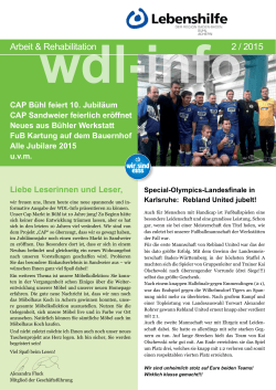Arbeit & Rehabilitation 2 / 2015 - Lebenshilfe der Region Baden