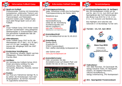 Information Fu&szlig;ball-Camp Information Fu&szlig;ball
