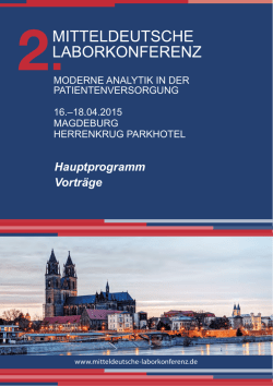 Hauptprogramm Vortr&auml;ge - Mitteldeutsche Laborkonferenz