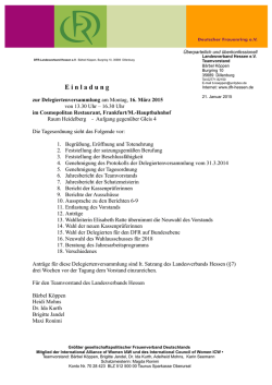 E i n l a d u n g - Deutscher Frauenring eV