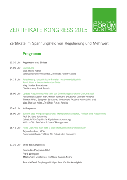 ZERTIFIKATE KONGRESS 2015 - Zertifikateforum Austria
