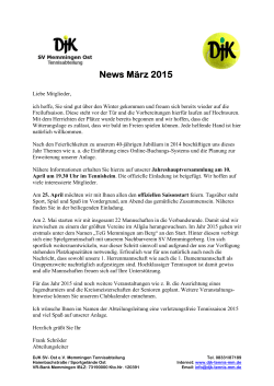 News März 2015 - DJK SV Memmingen Ost
