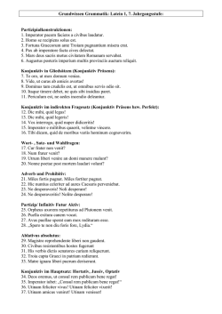 Grundwissen Grammatik: Latein 1, 7. Jahrgangsstufe