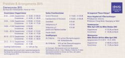Preisliste & Arrangements 2015