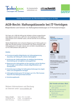 AGB-Recht: Haftungsklauseln bei IT-Verträgen
