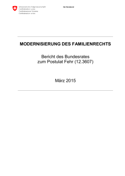 Bericht des Bundesrates: Modernisierung des Familienrechts