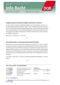 Info Recht: Aktuelle Informationen aus dem Sozial- und