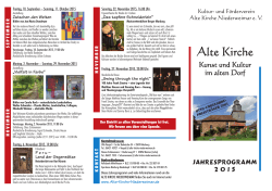 Jahresprogramm 2015 - und Förderverein Alte Kirche