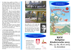 RKW-Flyer 2015 - Katholische Pfarrei St. Johannes Bosco Magdeburg
