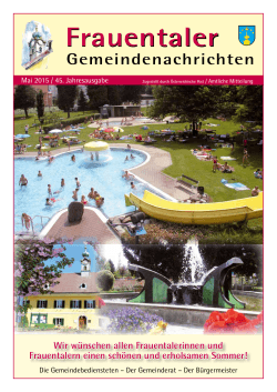 Gemeindenachrichten Mai 2015 - Marktgemeinde Frauental an der